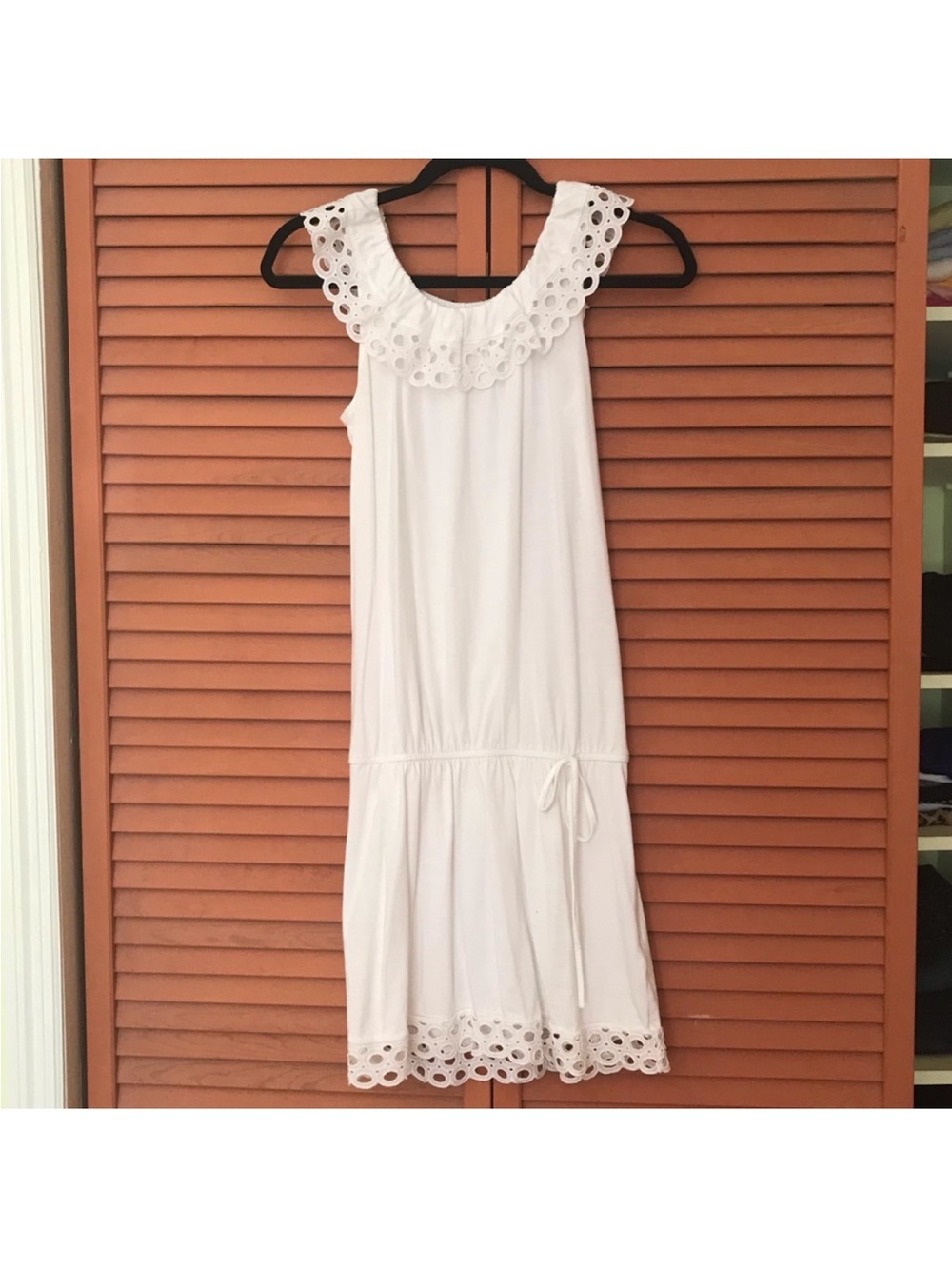 Express White Eyelet Trim Sleeveless Mini Dress